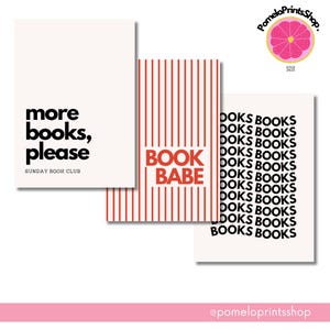 Book Lover Poster Set: &#39;More Books Please&#39; Wall Art (Digital Download)