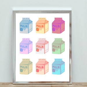 Rainbow Milk Carton Print | Abstract Poster | Digital Download | Wall Print | Large Printable | Printable Art