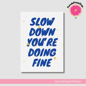 Vienna| Slow Down Youre Doing Fine | Graphic Poster | Billy Joel Poster | Digital Download | Wall Print | Large Printable