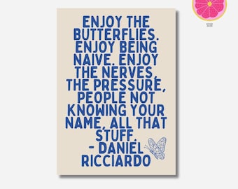 Impresión con cita de Daniel Ricciardo: Póster deportivo de Fórmula 1 (descarga digital)