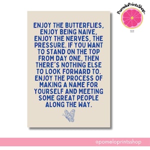 Daniel Ricciardo Quote F1 Poster: Enjoy The Butterflies - Sports Wall Art (Digital Download)