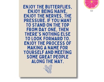 Daniel Ricciardo Quote F1 Poster: Enjoy The Butterflies - Sports Wall Art (Digital Download)