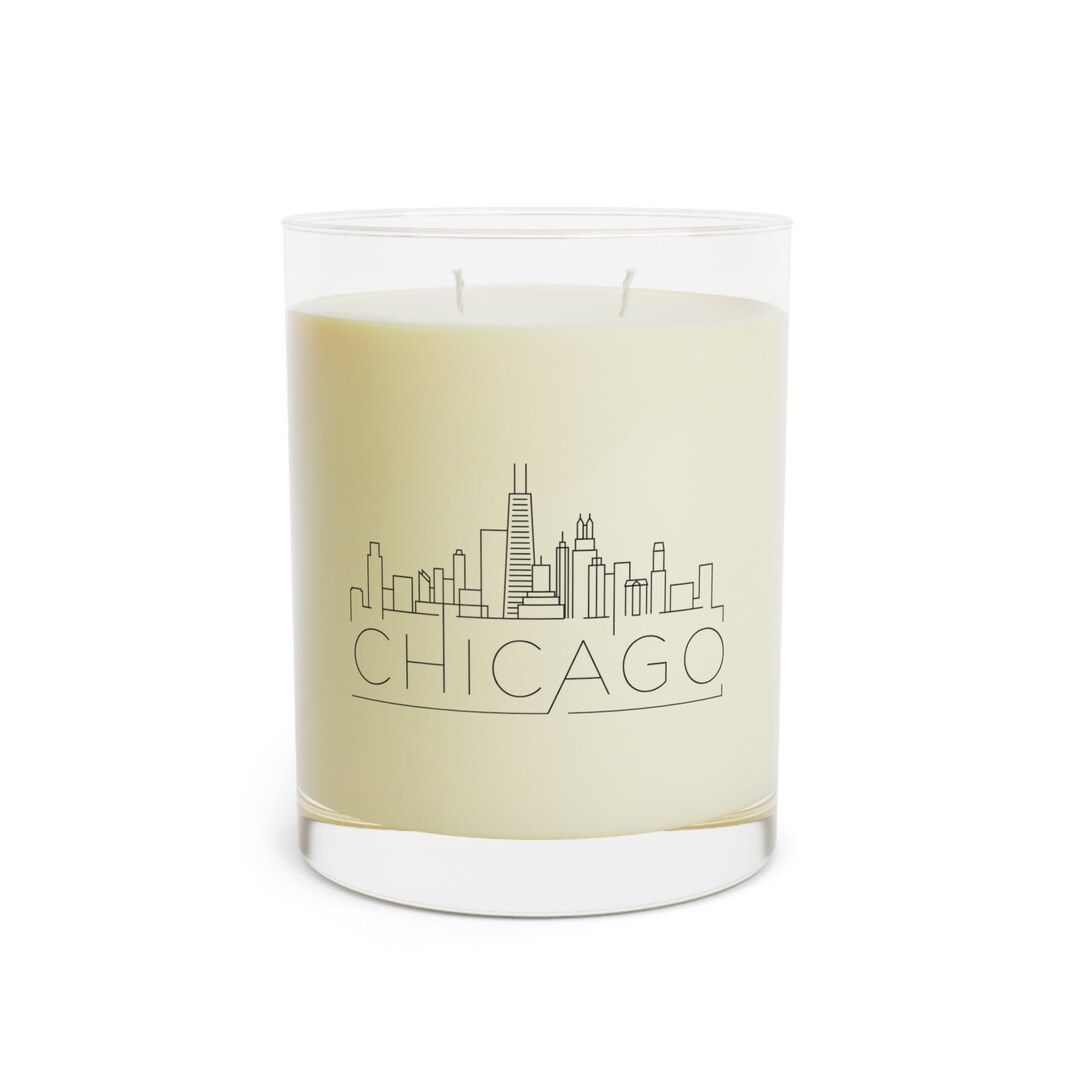 Chicago Skyline Scented Candle Full Glass 11oz Etsy