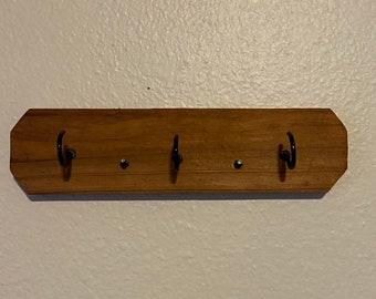 Minimalist Rustic Wooden Key Holder for Walls, Simple hand crafted, perfect for your RV or tiny home, mounting screws included, easy install