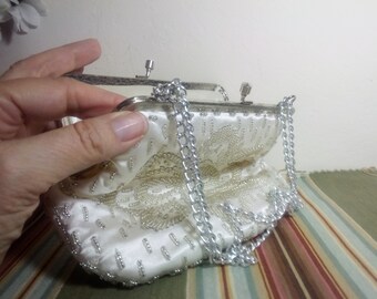 Vintage off White La Regale Clam Shell Beaded Evening Bag - Etsy