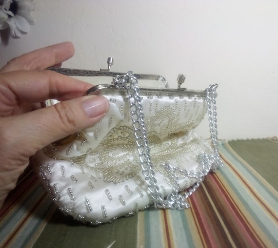 Vintage off White La Regale Clam Shell Beaded Evening Bag - Etsy