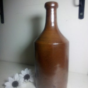 Brown Salt Glazed Stoneware Vase/Bottle Vintage