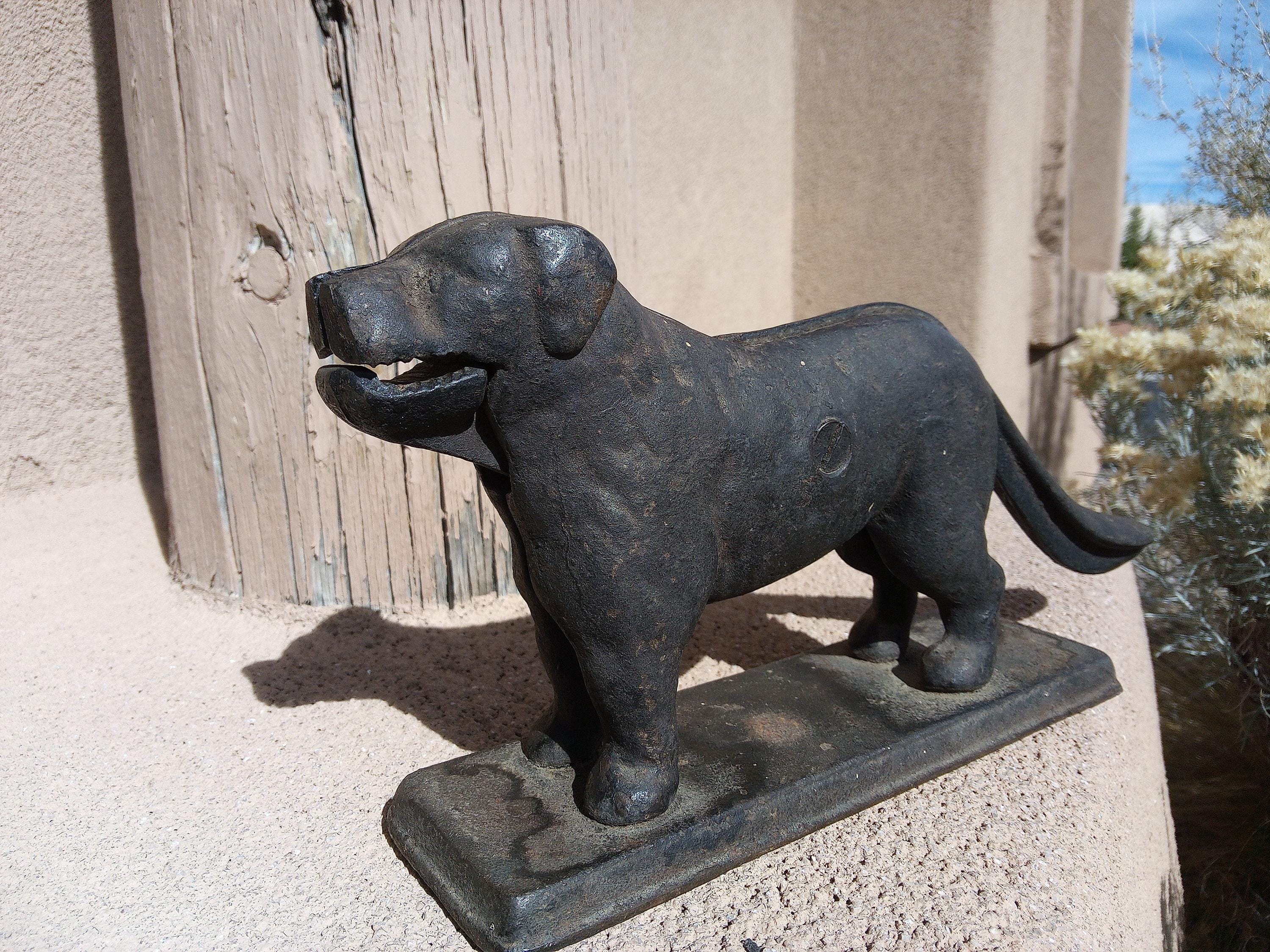 3-Pack Antique Style Cast Iron Dog Coat Hooks - Labrador Retriever Puppy Design, Brown
