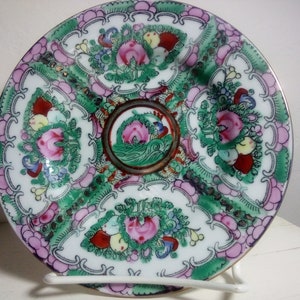 Chinese Famile Rose Hand-Painted Small Plate Vintage Porcelain