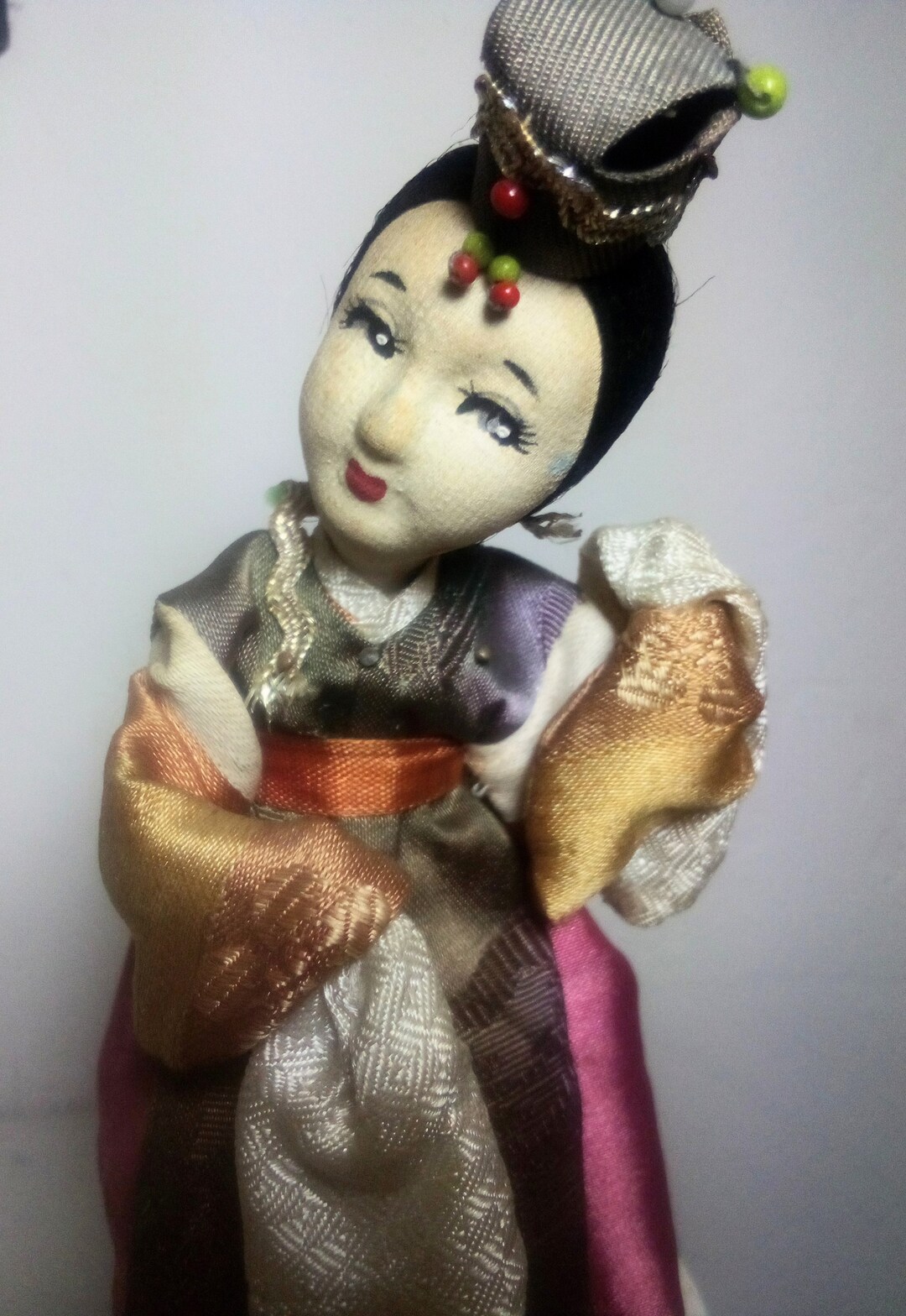 Asian/korean Collectible Vintage Doll Traditional Formal Dress Folk Art