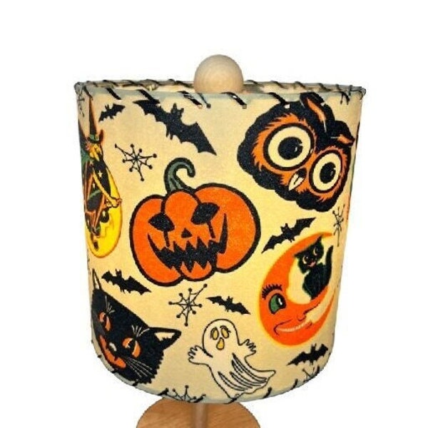 Mid Century Vintage Style Fiberglass Lamp Shade Halloween Black Cat Retro Witch MCM Ghost Spooky Owl Jack 0’ Lantern Pumpkin Atomic Web 50s