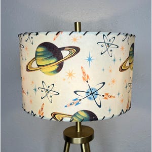 Fiberglass Lamp shade - Mid Century Modern Lampshade - Handmade MCM Vintage Style Lighting - Atomic Retro Futurism Kitsch Space Age Planets