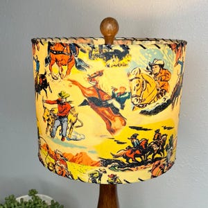 Fiberglass Lamp shade - Mid Century Modern Lampshade - Handmade Boho MCM Vintage Style Lighting - Retro Cowboy Wild West Shade - 10”d x 8”h