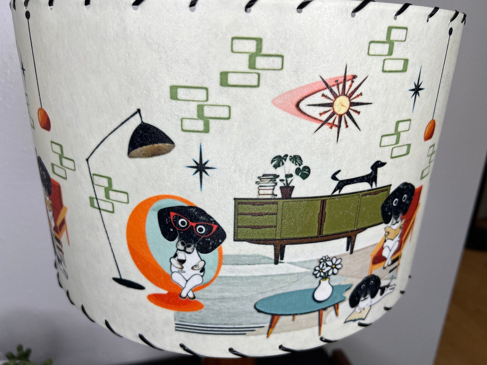 Mid Century Vintage Style Fiberglass Lamp Shade Atomic Etsy — free download