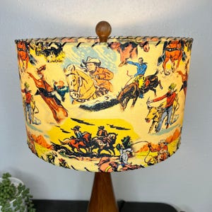 Fiberglass Lamp shade - Mid Century Modern Lampshade - Handmade Atomic MCM Vintage Style Lighting - Retro Cowboy Wild West