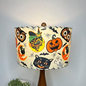 Handmade Fiberglass Lamp Shade - Mid Century Modern Retro Halloween - 13”d x 8”h