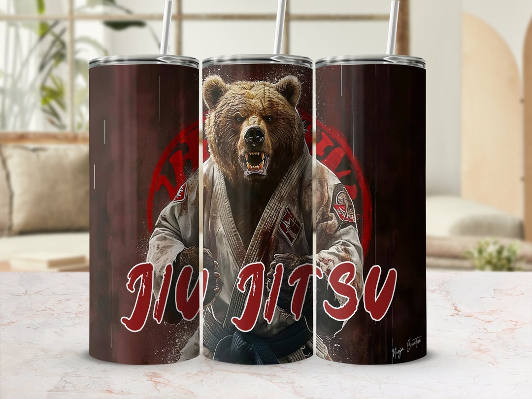Jiu Jitsu Grizzly PNG, , Martial Arts Sublimation,20oz Wrap, Men PNG, Martial Arts Tumbler Wrap