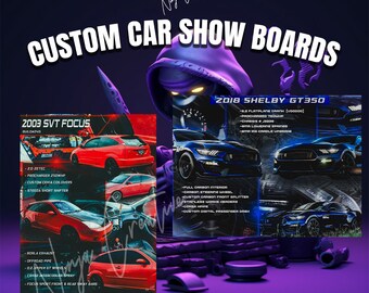 Custom Car show Board - Car board Design/ Poster Printing Car show board/ Custom Car Board
