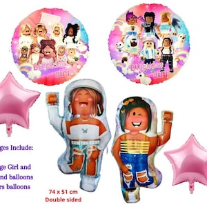 palloncini ragazze robotiche vestito carino decorazione festa videogioco popolare buon compleanno