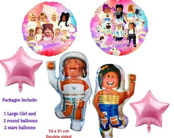 balloons robotic girls cute outfit decoration party video game popular happy birthday