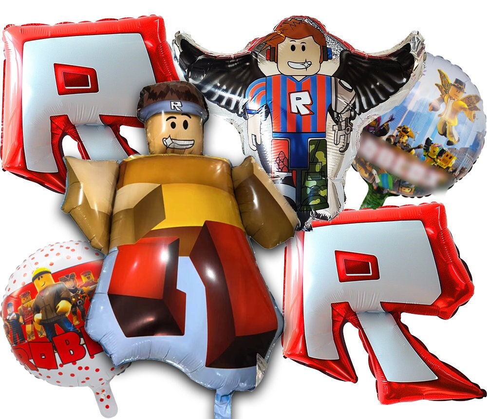 venda quente roblox festa suprimentos roblox balões bolo topper banner com  crianças festa de aniversário decoração x1042