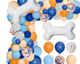 Fiesta de globos de perro azul, arco de globos, guirnalda de dibujos animados popular favorita, tema de fiesta de decoración de cumpleaños