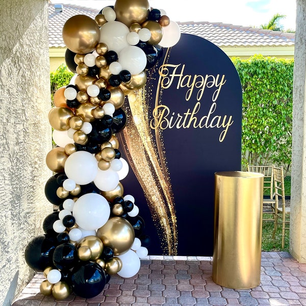 Happy Birthday Black and Gold Decorations - Etsy