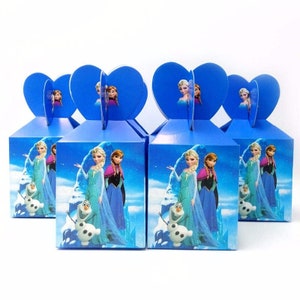 Boîtes à bonbons 10pc de faveurs de fête congelées, thème elsa de fête d'anniversaire de princesse