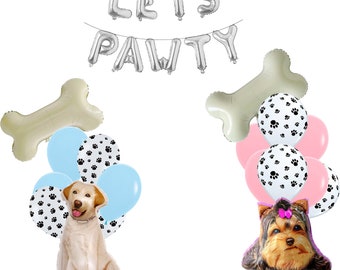 lets pawty party decoration labrador balloons yorkie party decor, balloon bundle my pet party