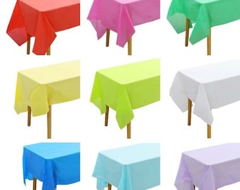 Tablecloth Plastic covers 54x108in, Disposable/ Rectangular shape/ baby shower/ graduation/ Birthday/ events