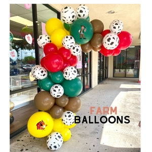 Granja de zenon decor party theme, cow print decor, farm party toodler, decoracion de granja para ninos, balloons garland