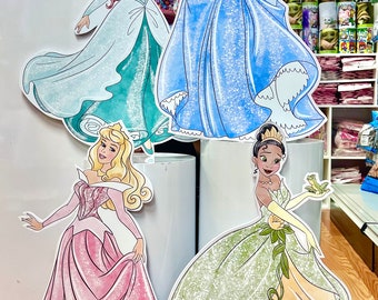 Princesses watercolors Large Decals for decoration centerpieces/ DIY foam board , props/ Vinyl Only