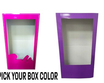 pink boxes or purple for lifesize prop decoration for happy birthday photoprop decor doll party