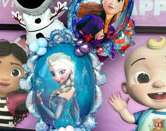 3-częściowe balony foliowe dekoracja mrożona fioletowo-niebieska dekoracja słodka Ana/Elsa/Olaf dekoracja urodzinowa