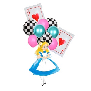 ALICE balloons party Decoration Bouquet  or garland , mystical WONDERLAND  colors balloons, whimsical