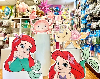 Mermaid party cute props, decoration under the sea, baby toddler Birthday vinyl only wall sticker for room nursery DIY project decals