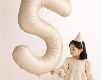 Ballon chiffre blanc de 101,6 cm (40 pouces) | Décoration neutre pour fête d'anniversaire