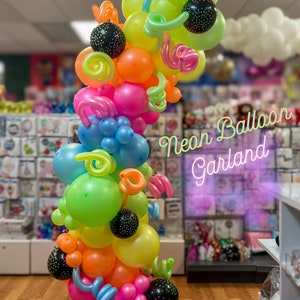 Neon Balloons glow in the dark balloon garland, Party decor | Glowing theme