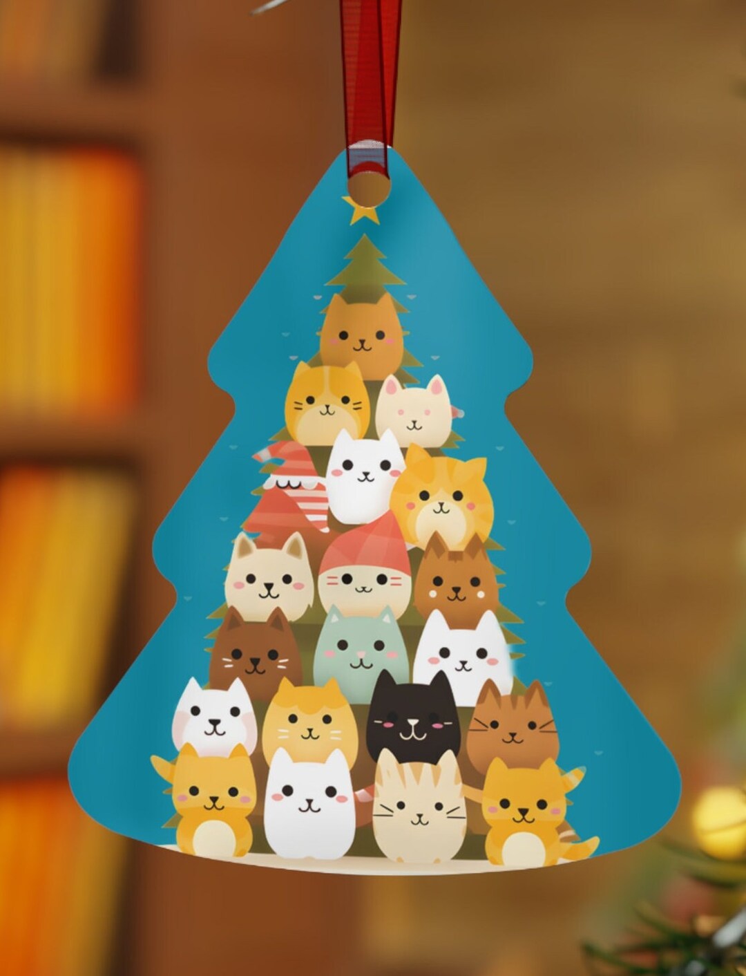 cat-christmas-tree-metal-ornament-double-sided-christmas-ornaments