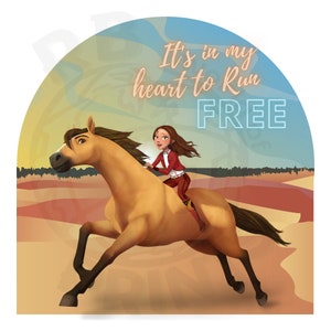 Spirit Riding Free & lucky sublimatie digitaal. PNG-bestand. Rijd gratis.