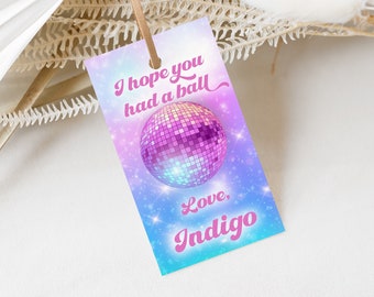 Disco Birthday Party Favour | Disco Party Favor | Dance Party | Disco Ball Party Favor | Editable Template | Instant Download
