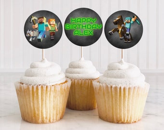 Sabor da Lembrança Bolos e Cupcakes - Minecraft! Topper