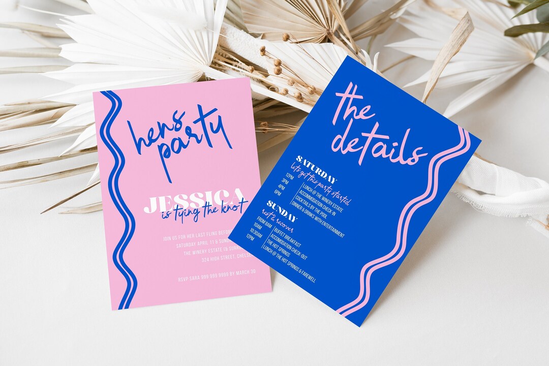 Hen Party Invite Hens Weekend Invitation Bachelorette Etsy