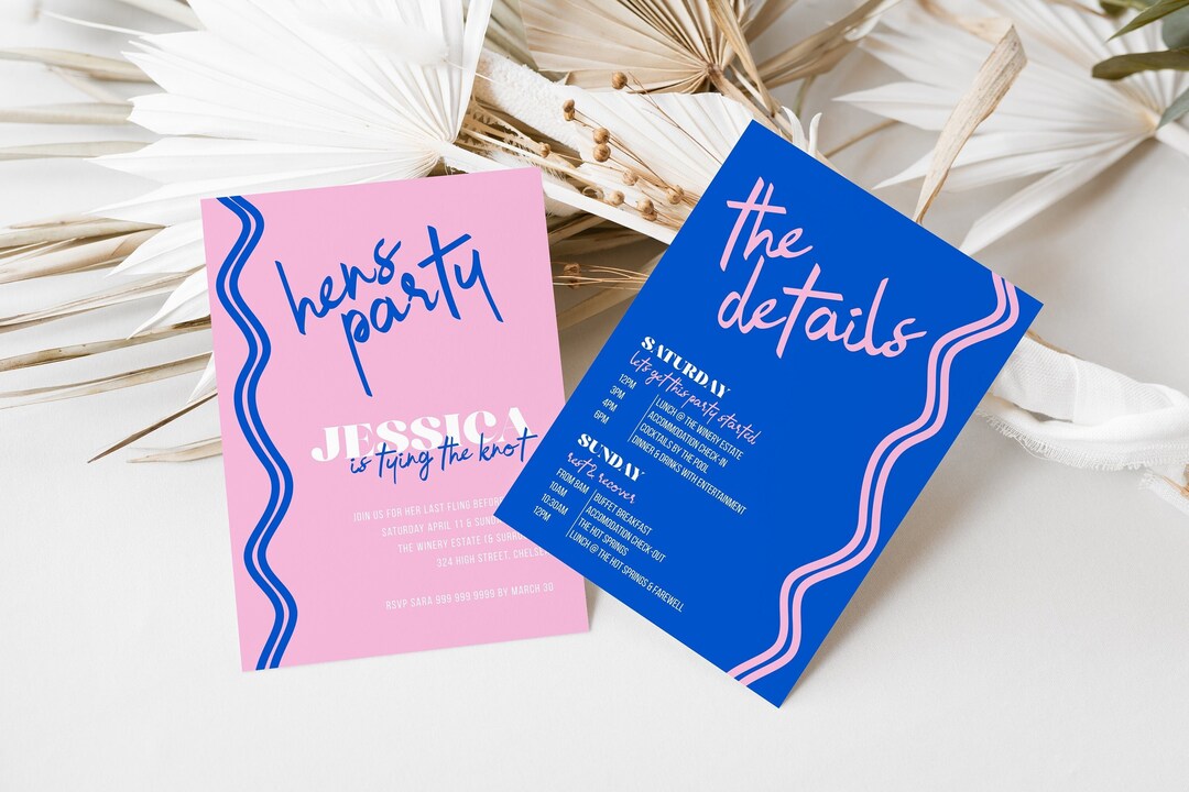 Hen Party Invite Hens Weekend Invitation Bachelorette Party Invites