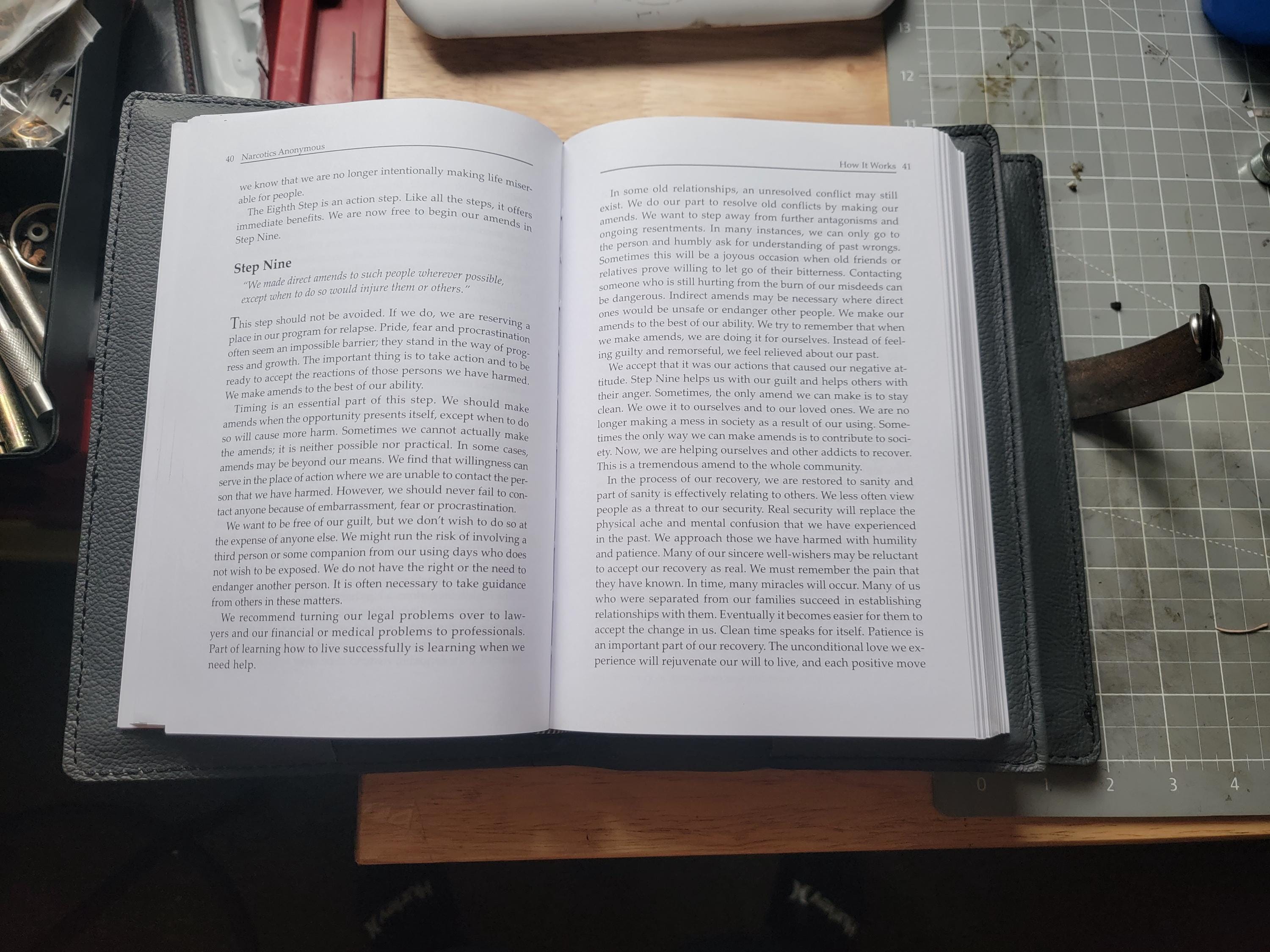DOUBLE NA Book Cover Custom Handcrafted Leather Holds 6th Edition