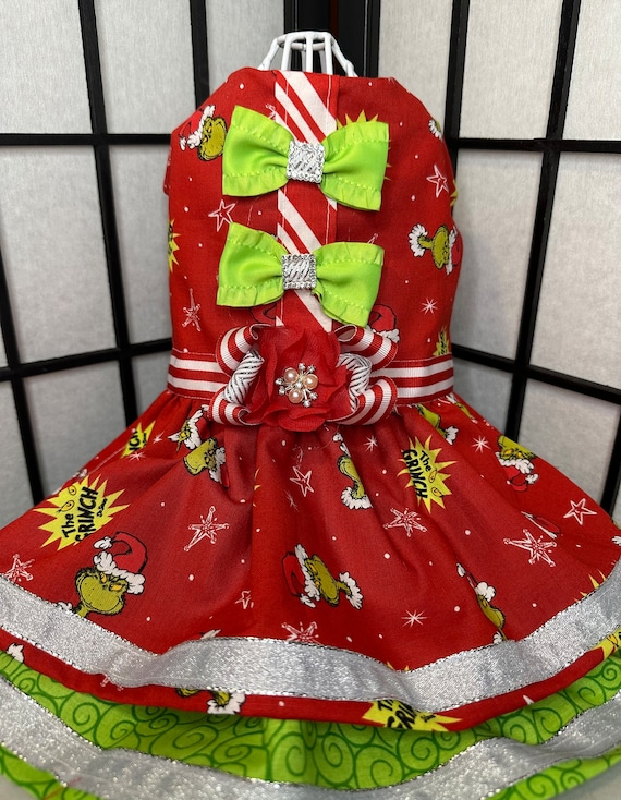 The grinch Christmas dog dress puppy dress