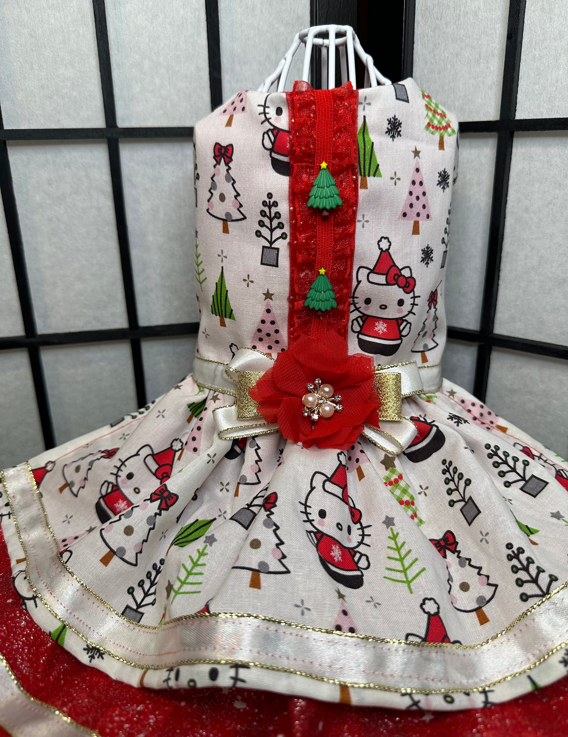 white christmas dresses HELLO KITTY CHRISTMAS TREE DRESS – The Shop Over the Moon main image 1