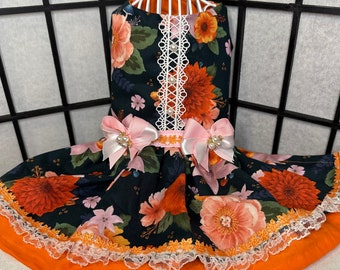 Fall Floral Dog dress