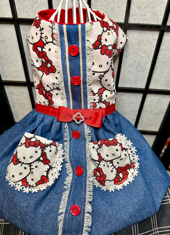 hello kitty denim dress Pomelo. Hello Kitty Denim Pocket Dress - Blue