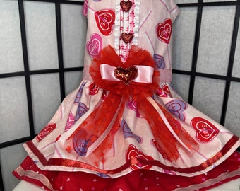 Día de San Valentín perro Vestido piruleta pop vestido Amor vestido